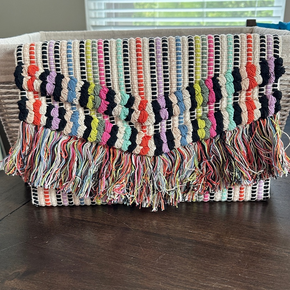 Stella & Dot Multicolor Woven Clutch